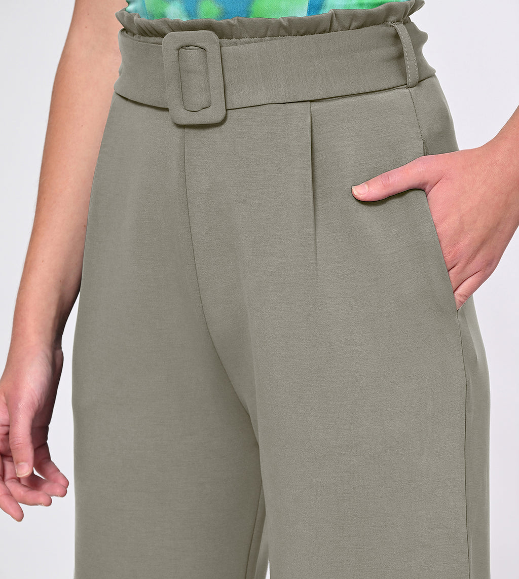 Modal Belted Wide Leg Pants