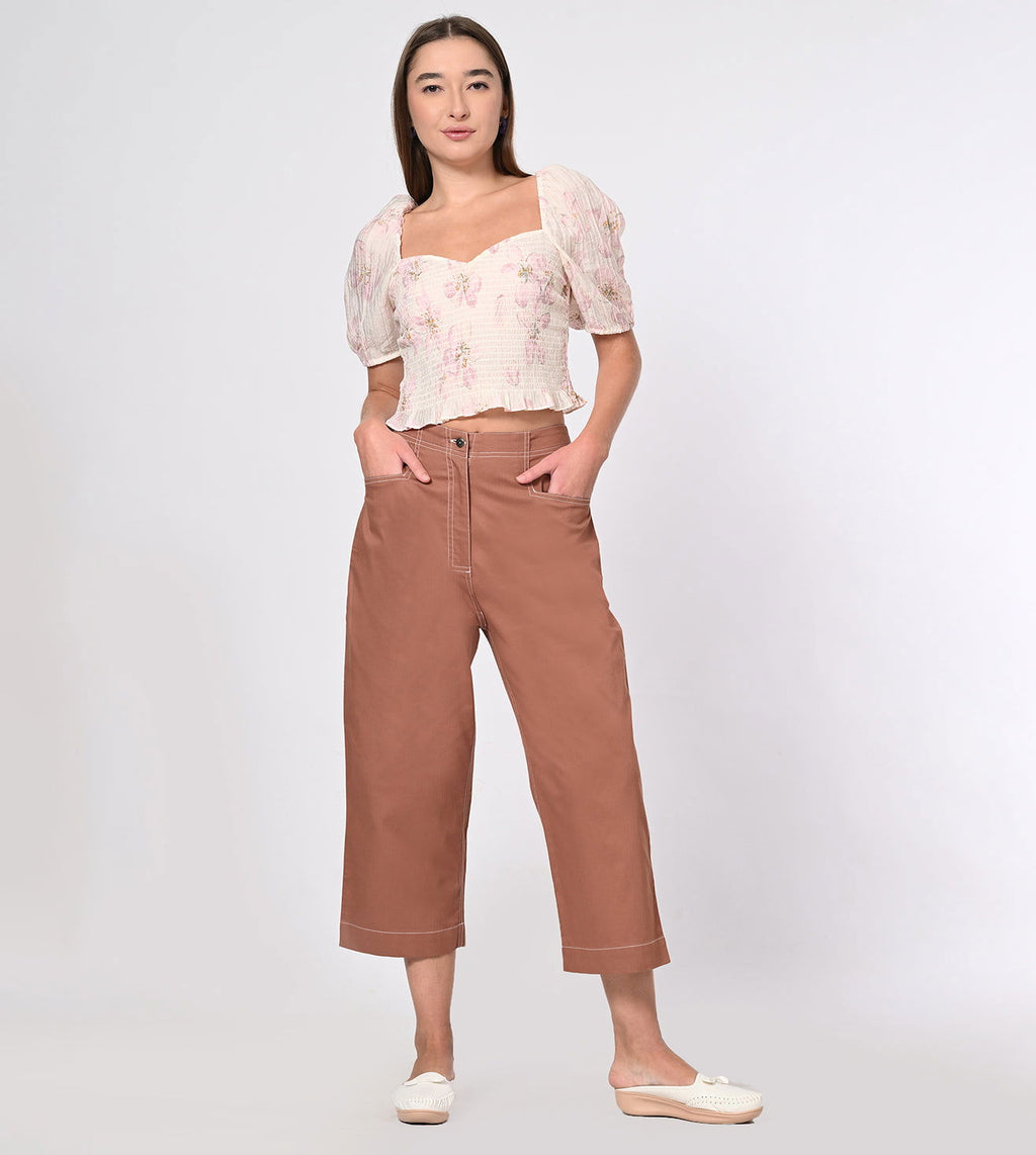 Rayon Wide Leg Culottes - Marvel