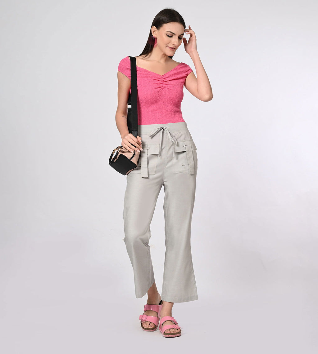 Rayon High Waisted Casual Pants - Marvel