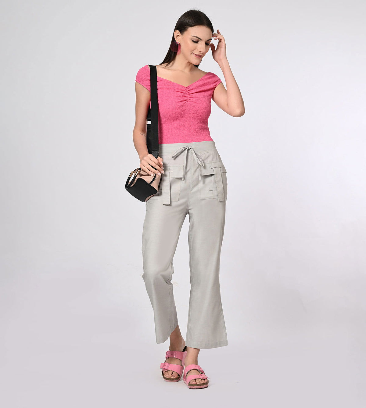 Rayon High Waisted Casual Pants - Marvel