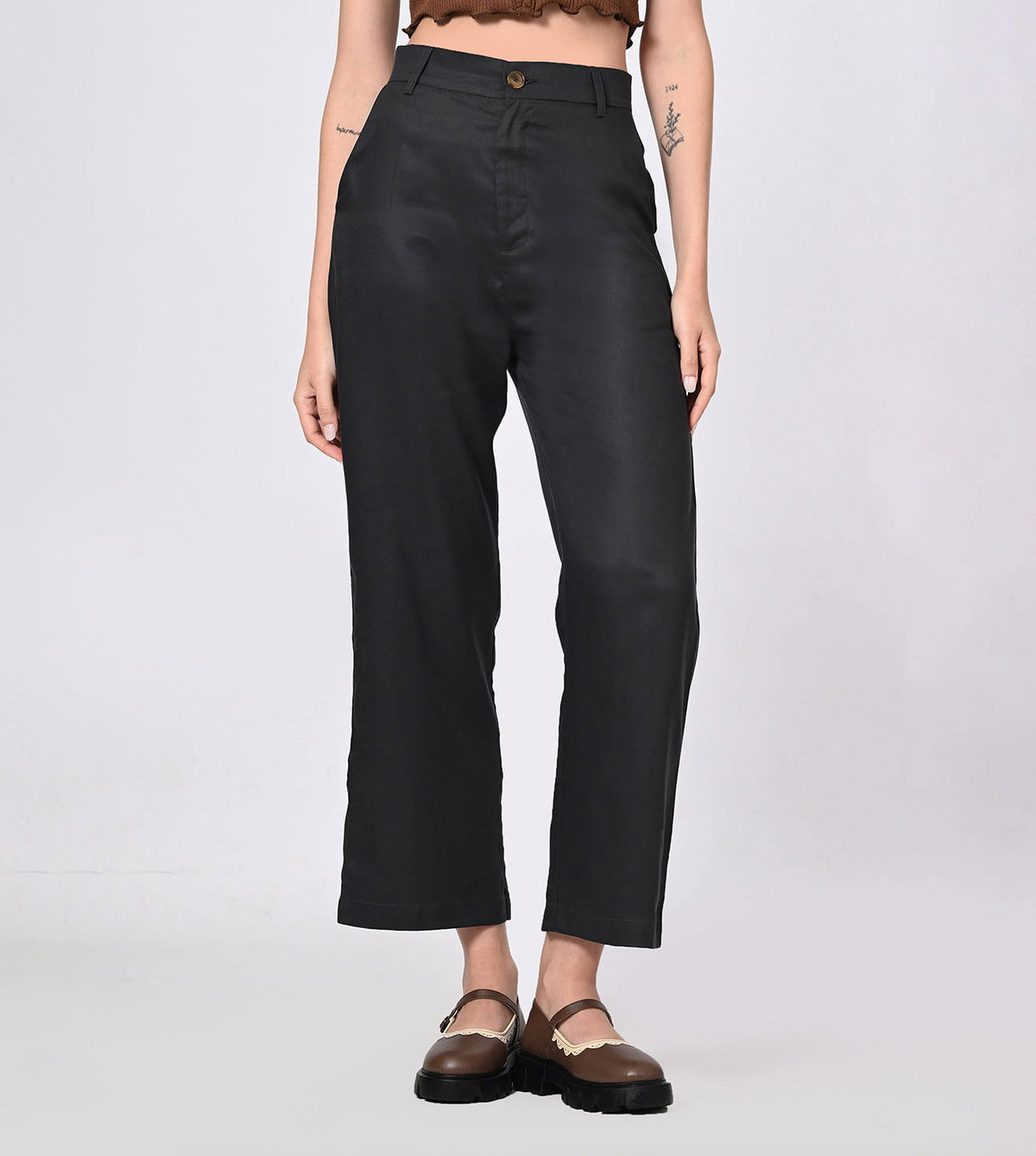 Tencel High Waisted Bell Bottom Formal Pants - Marvel