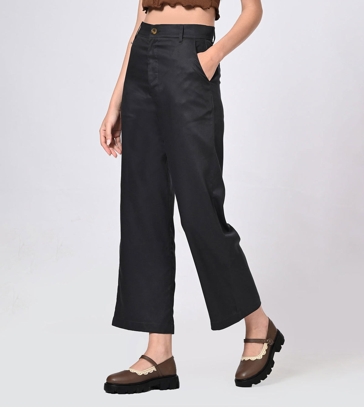 Tencel High Waisted Bell Bottom Formal Pants - Marvel