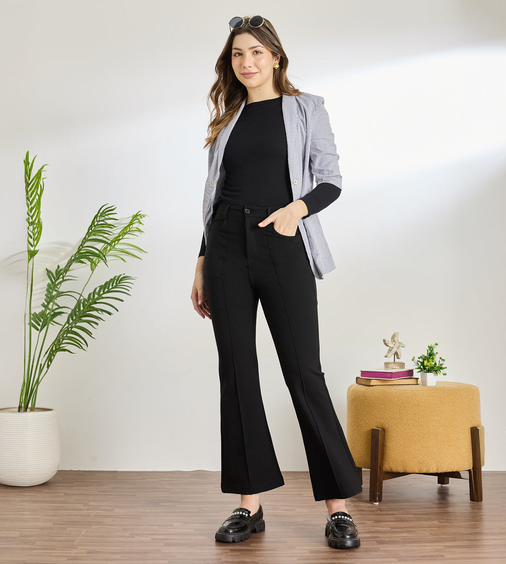 Black Ponty Roma Flared Pants