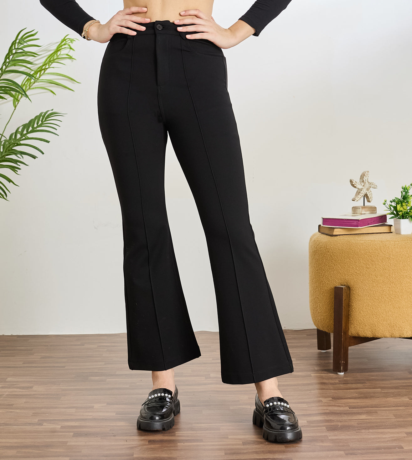 Black Ponty Roma Flared Pants