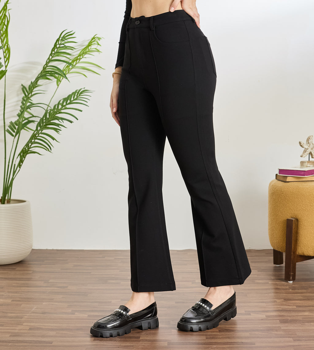 Black Ponty Roma Flared Pants