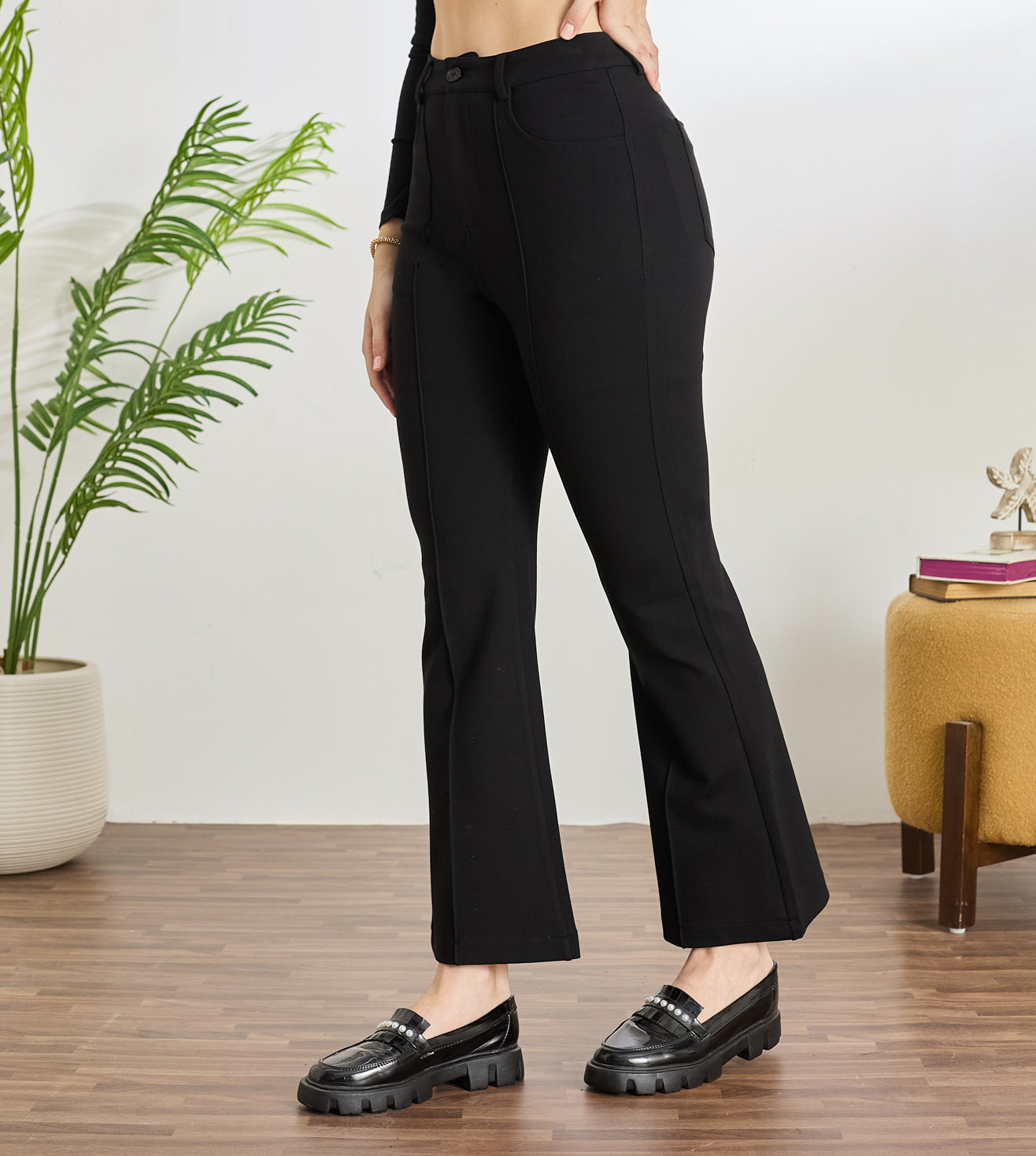 Black Ponty Roma Flared Pants