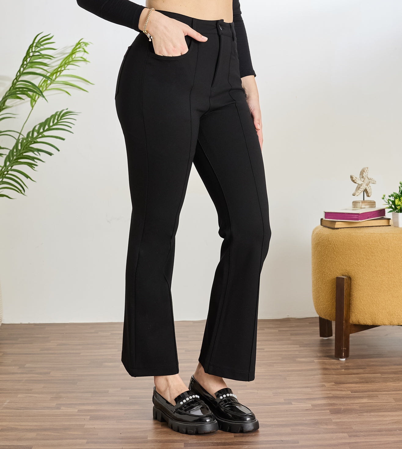 Black Ponty Roma Flared Pants