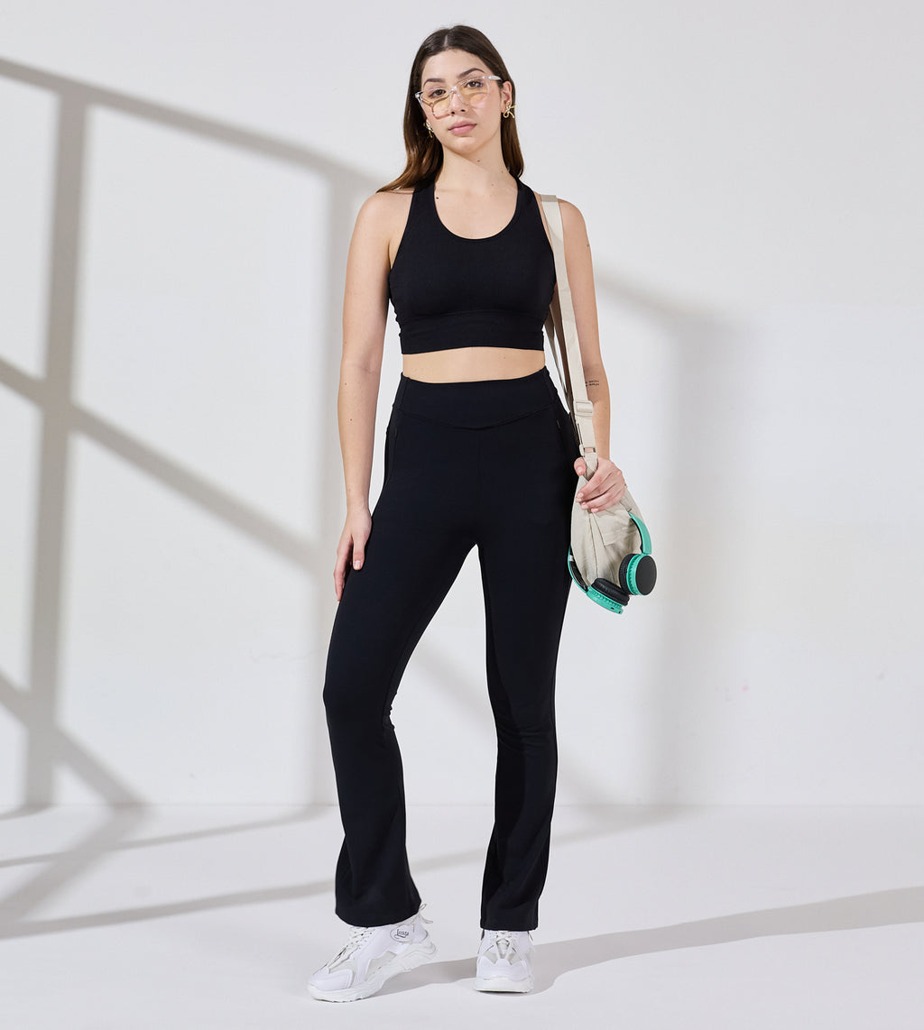 Ultimate Black Nylon Spandex Active Pants
