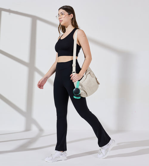Ultimate Black Nylon Spandex Active Pants