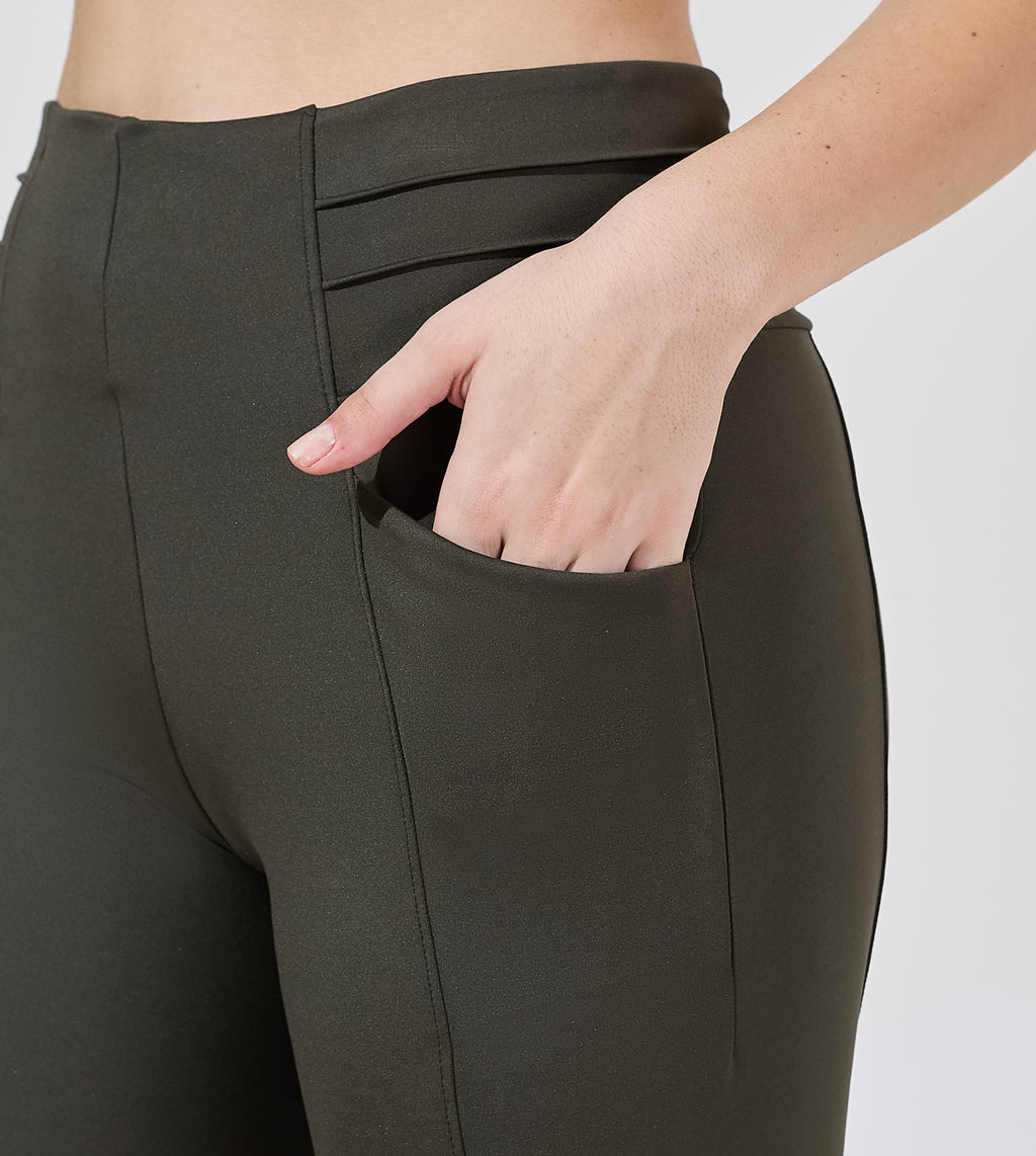 Olive Nylon Spandex High Waist Leggings