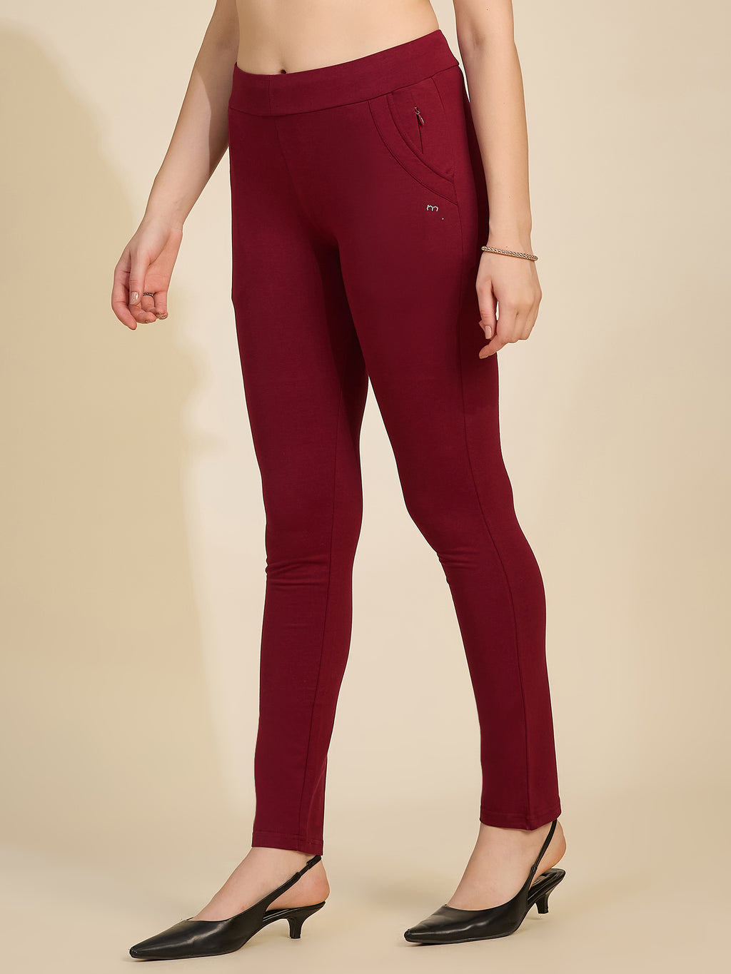 Maroon Women's High-Rise Tarry Pants