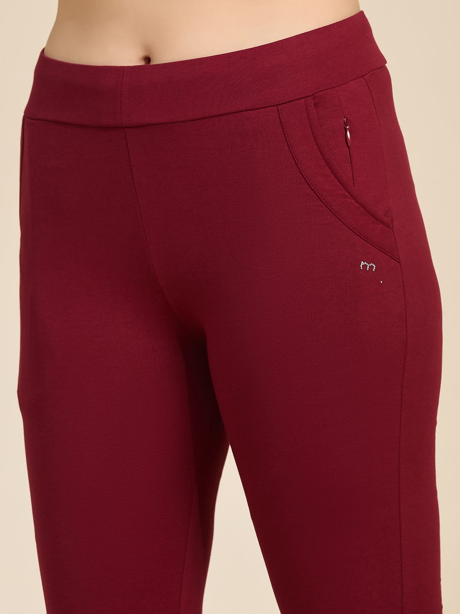 Maroon Women's High-Rise Tarry Pants