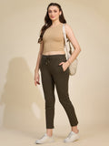 Olive Women's Mid-Rise Drawstring Tarry Pants
