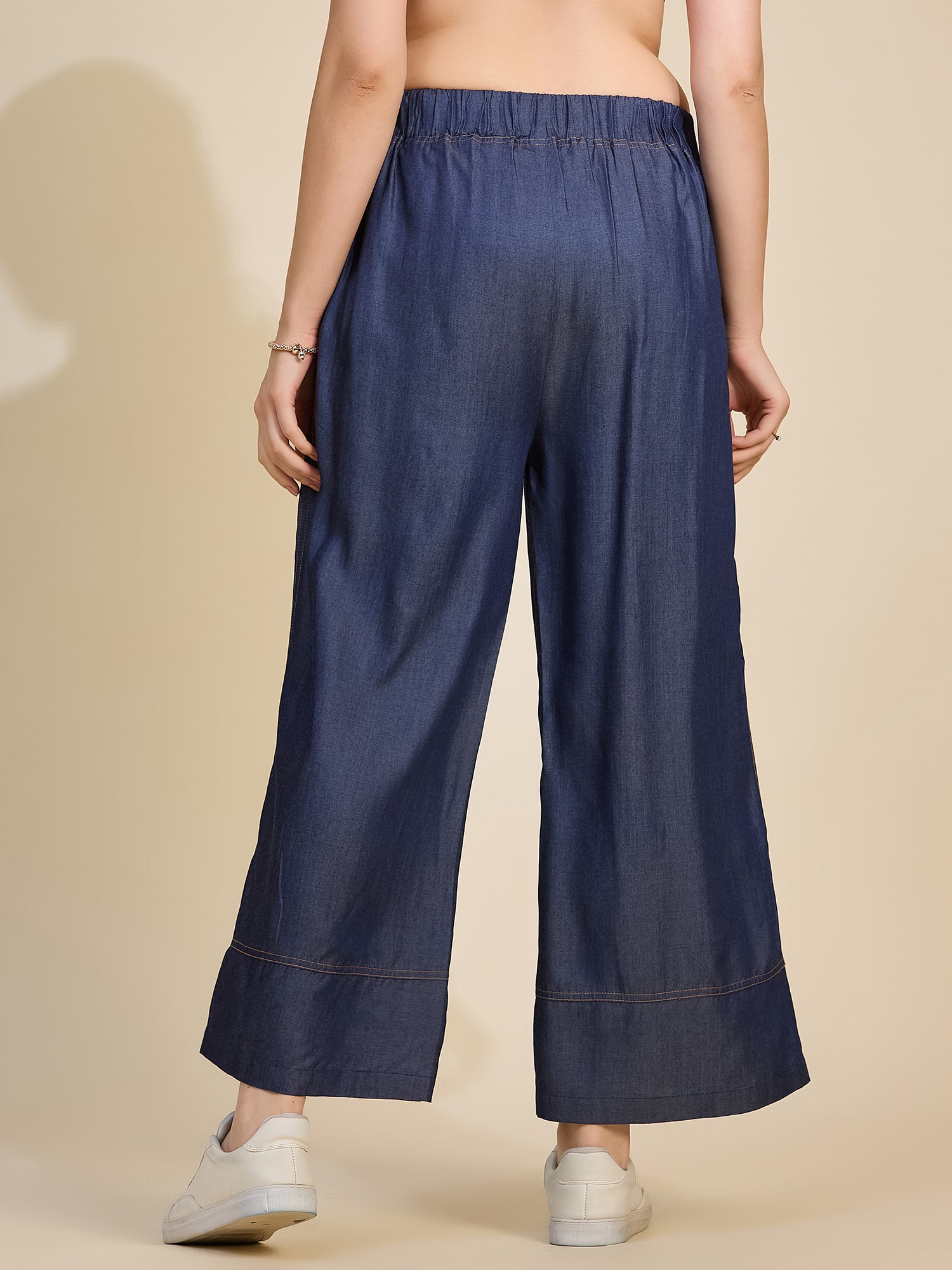 Indigo Women's Mid-Rise Wide Leg Tencel Palazzo Pants