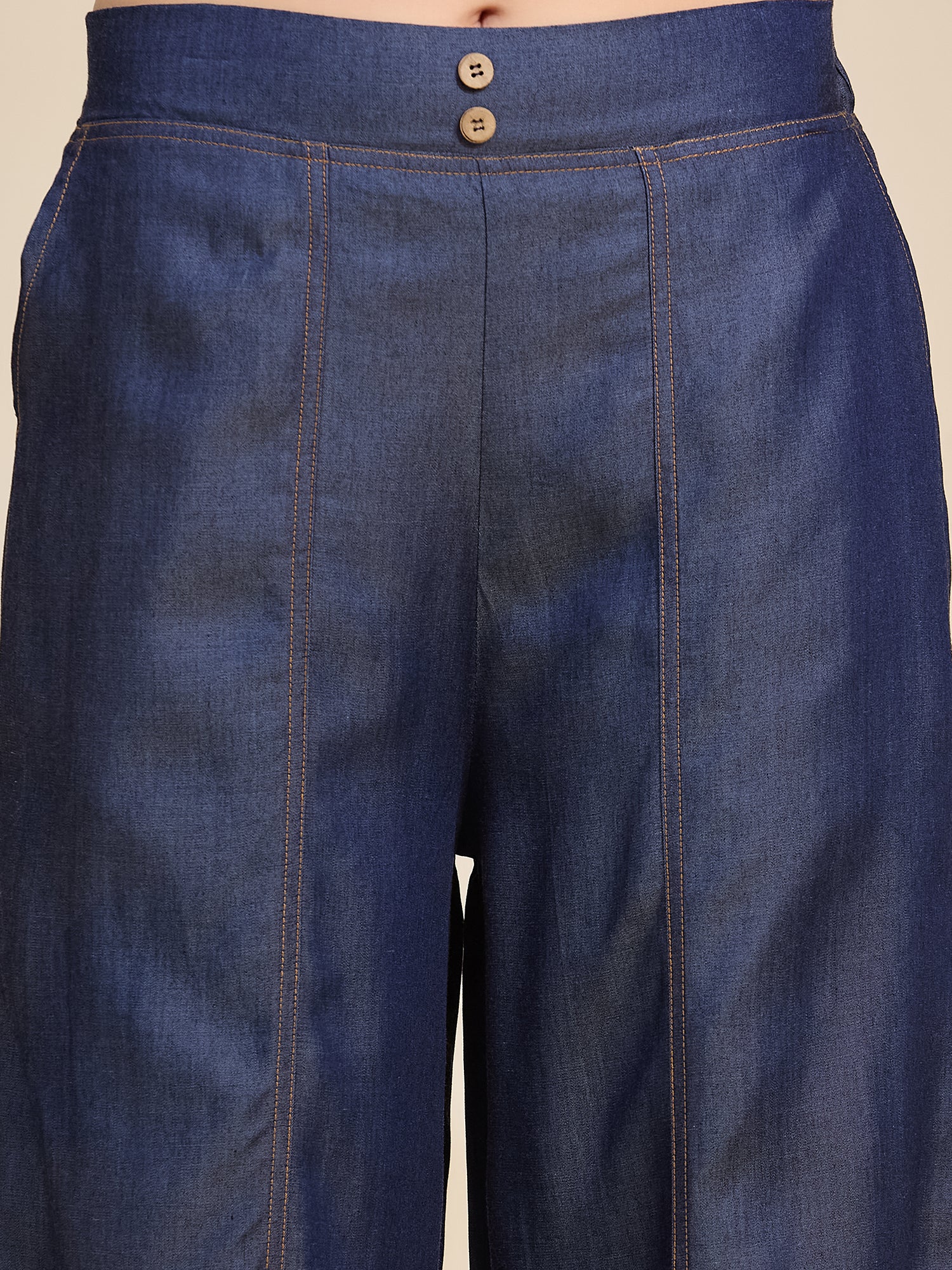 Indigo Women's Mid-Rise Wide Leg Tencel Palazzo Pants