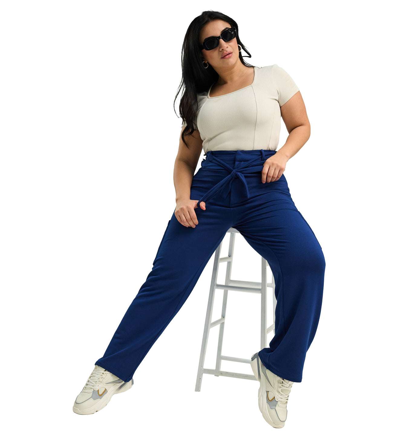 Modal Fleece Paperbag Trousers - Marvel