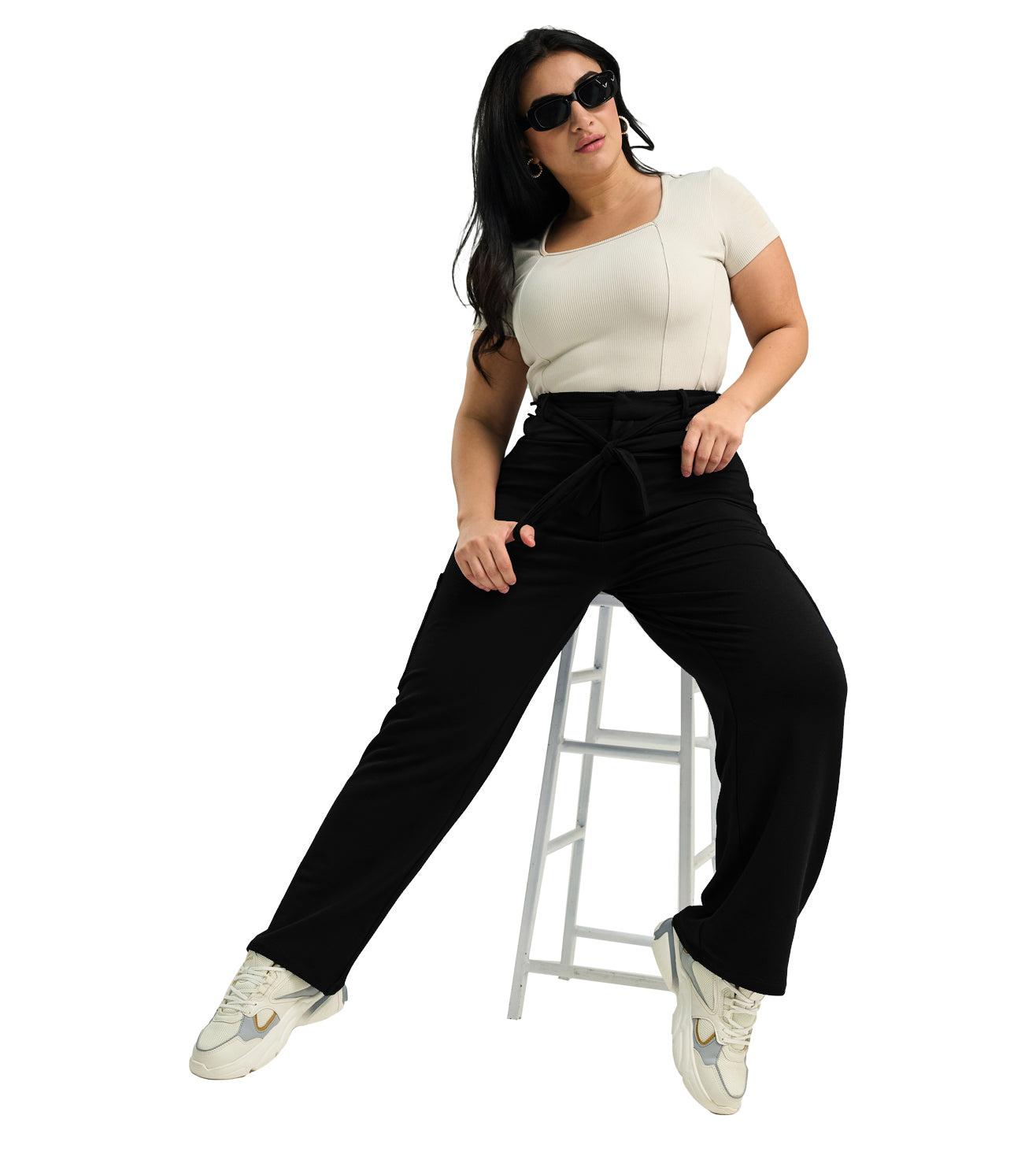 Modal Fleece Paperbag Trousers - Marvel