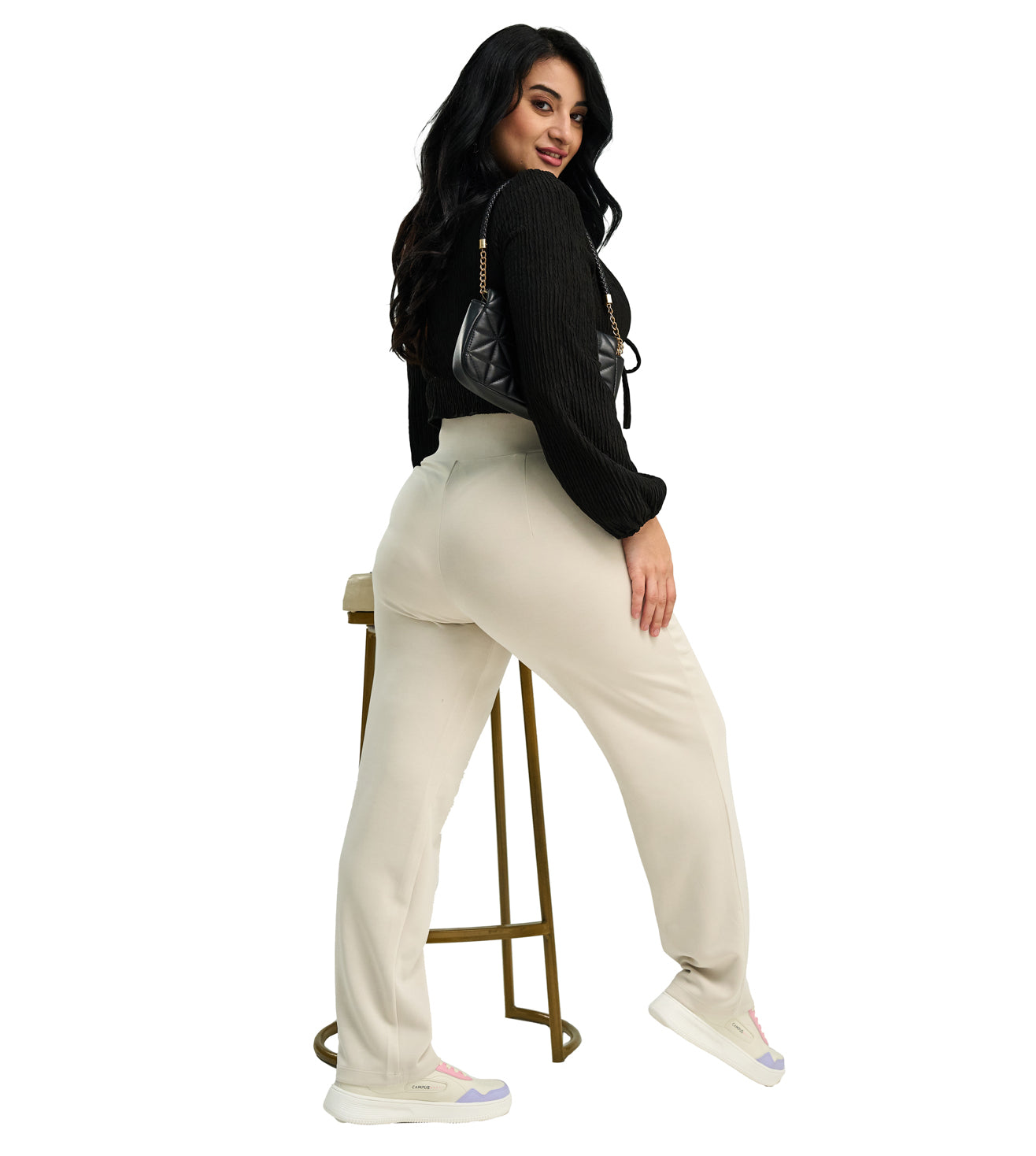 Modal High Waisted Smart Casual Pants - Marvel