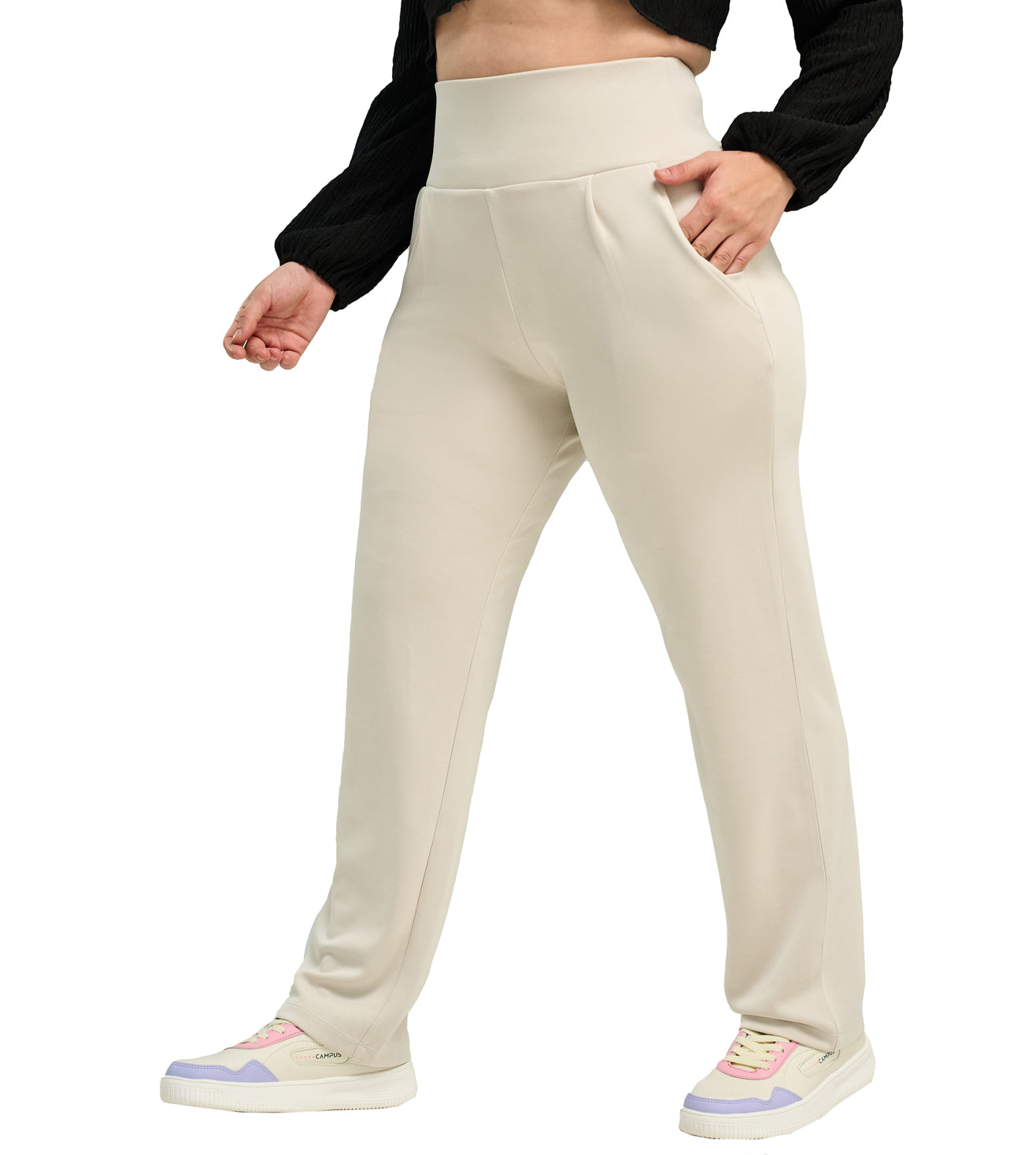 Modal High Waisted Smart Casual Pants - Marvel