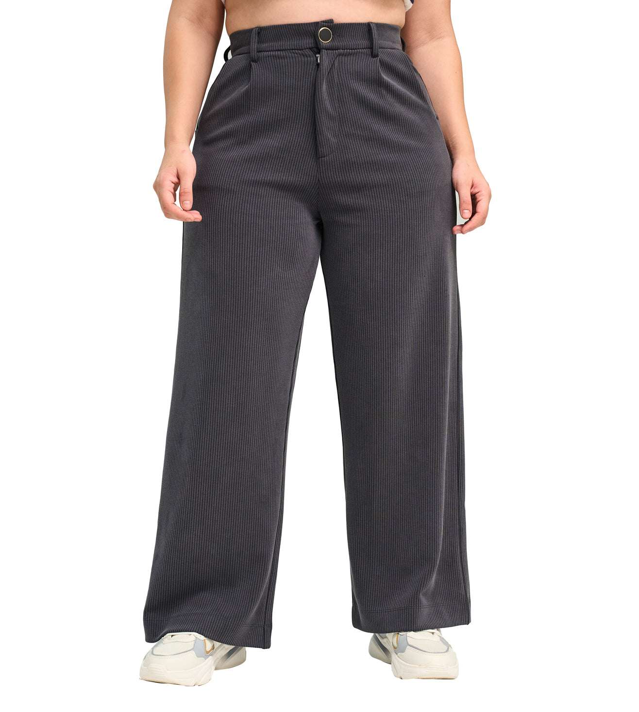 Modal Ribbed Formal Trousers - Marvel