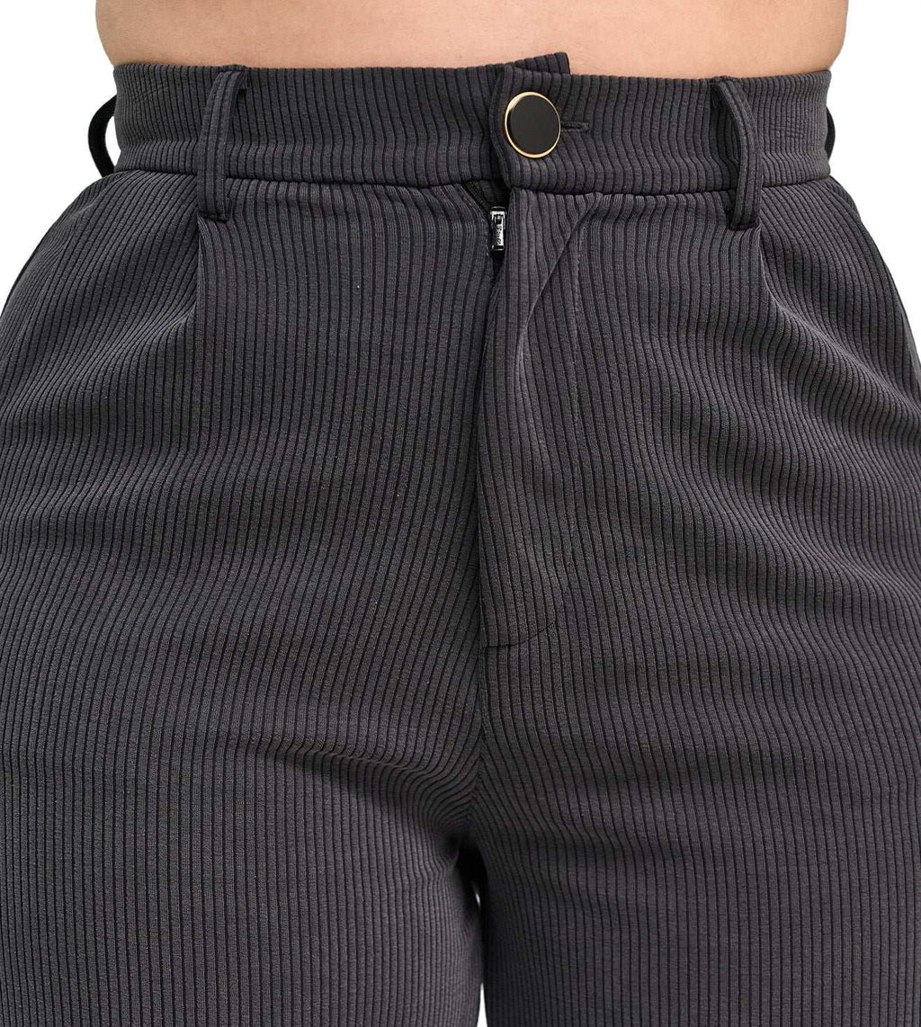 Modal Ribbed Formal Trousers - Marvel
