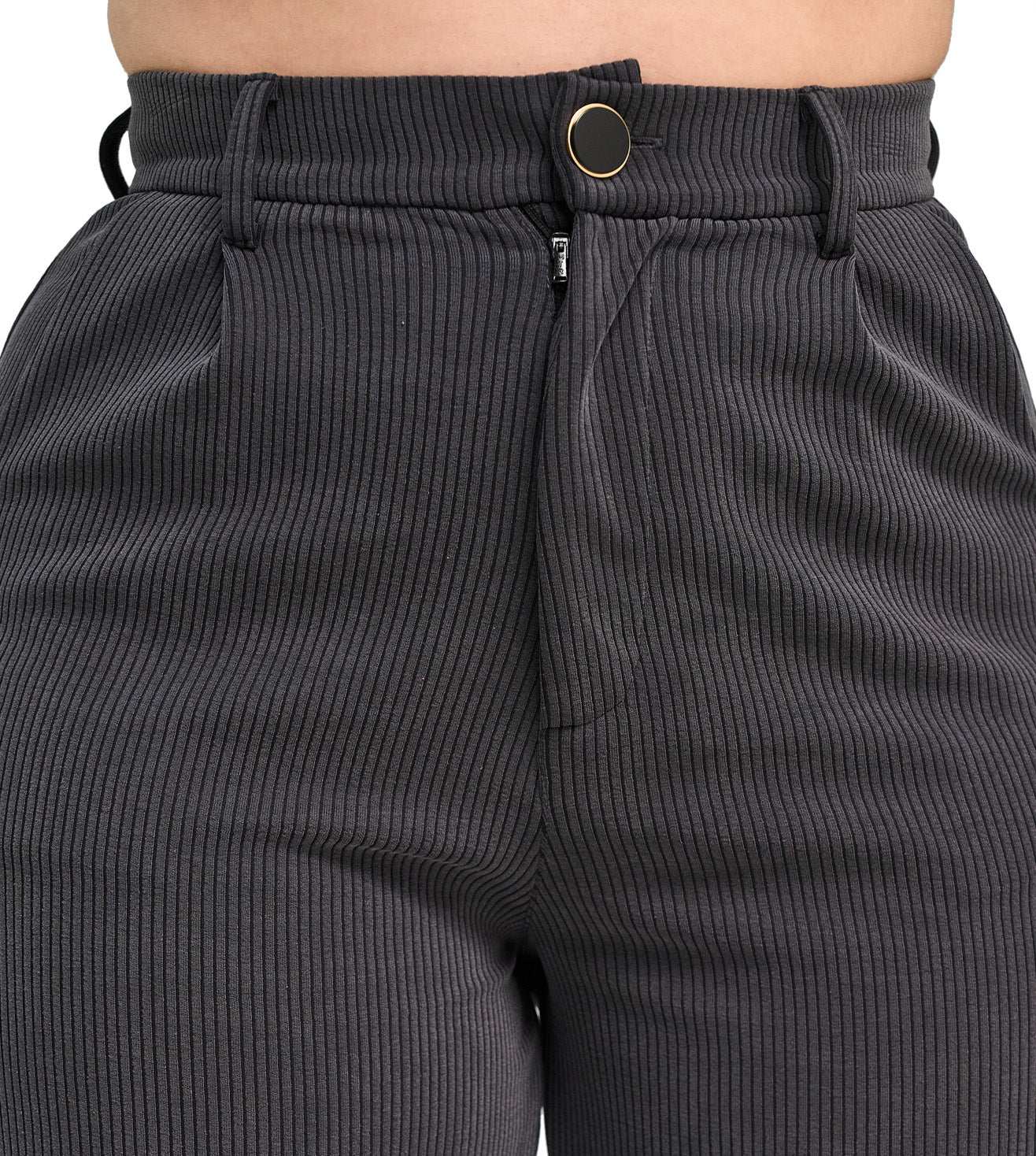 Modal Ribbed Formal Trousers - Marvel
