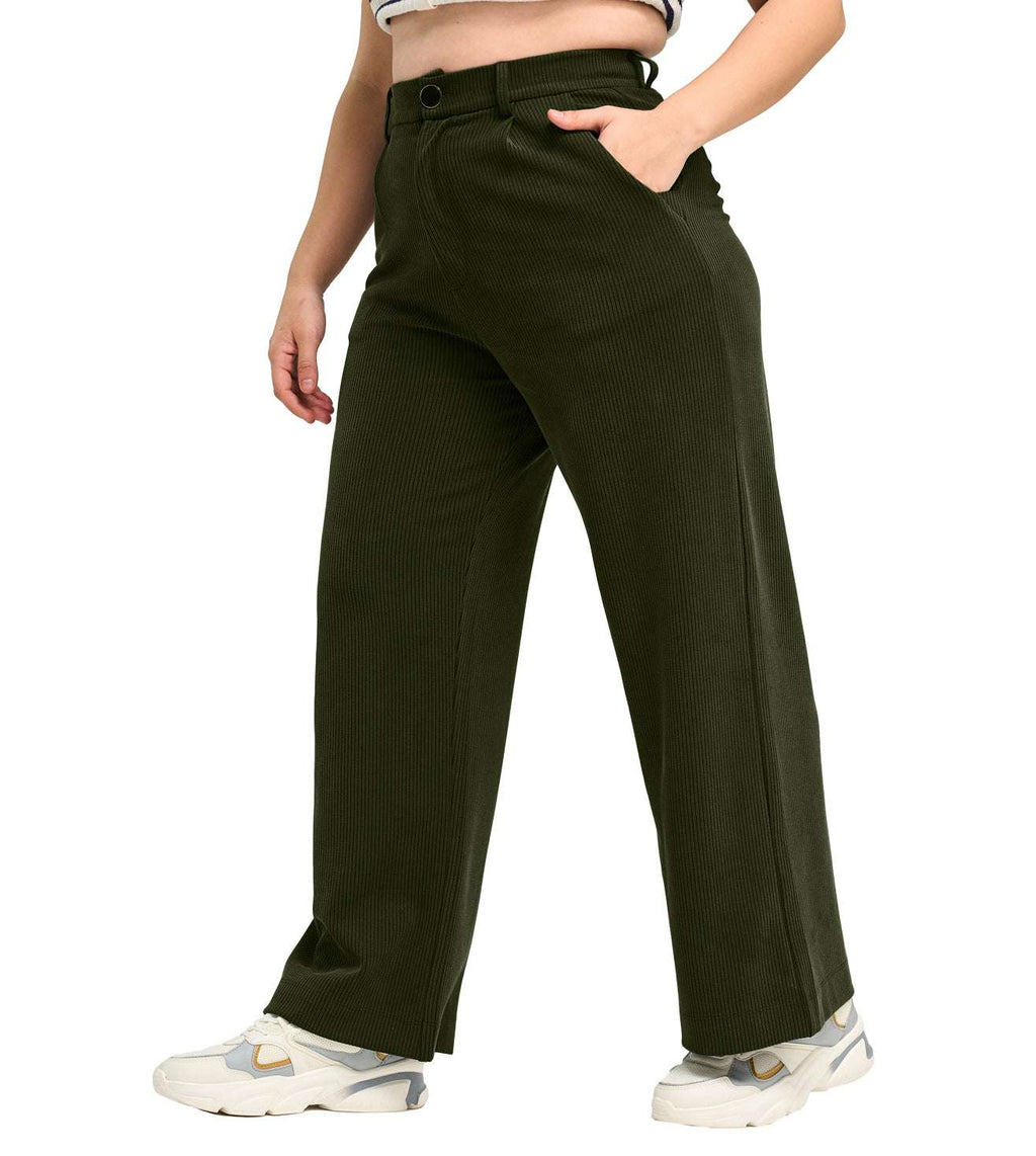 Modal Ribbed Formal Trousers - Marvel