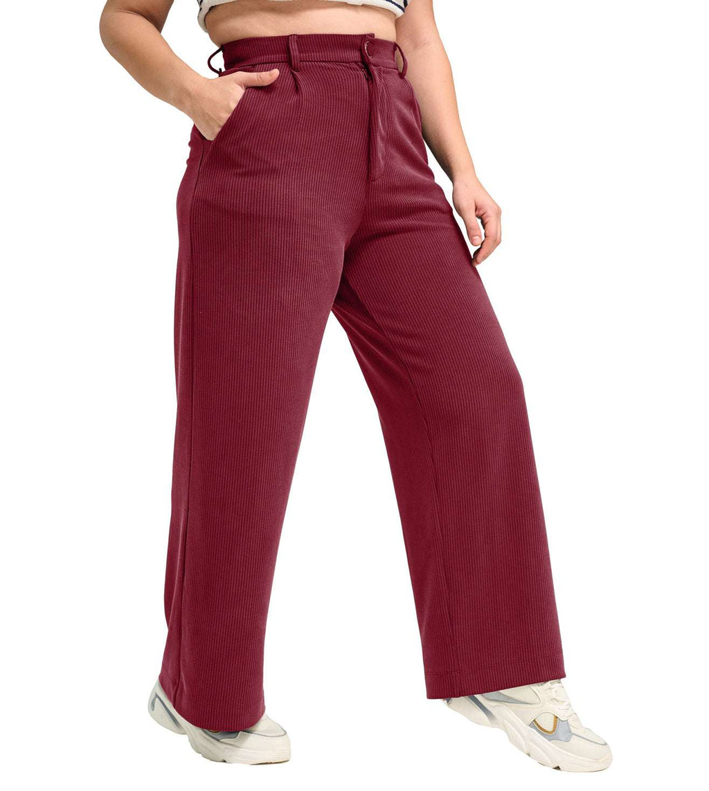 Modal Ribbed Formal Trousers - Marvel