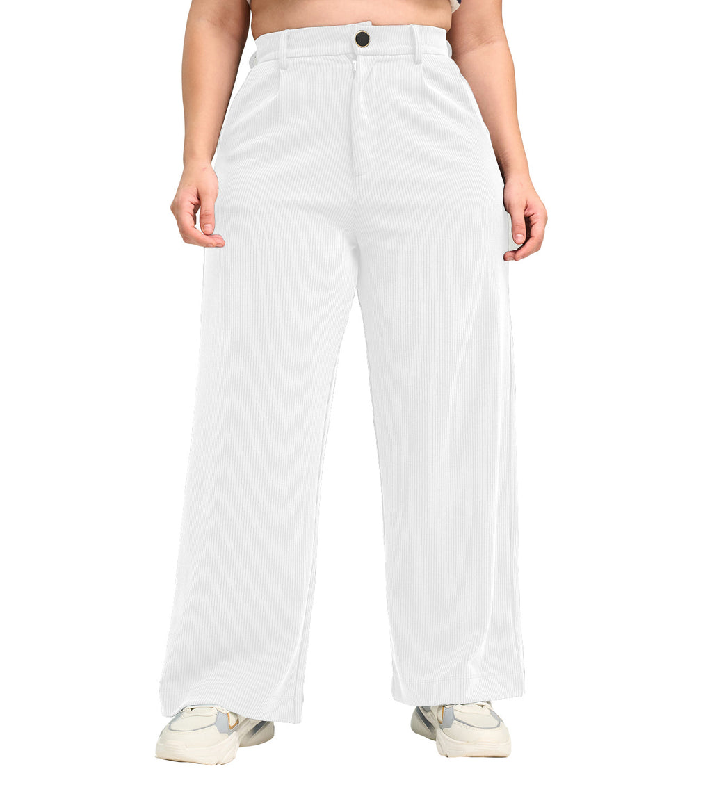 Modal Ribbed Formal Trousers - Marvel