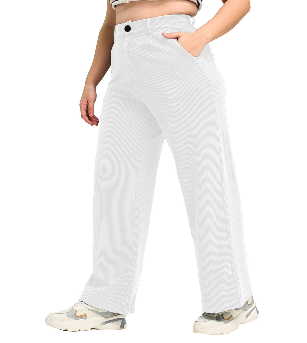 Modal Ribbed Formal Trousers - Marvel