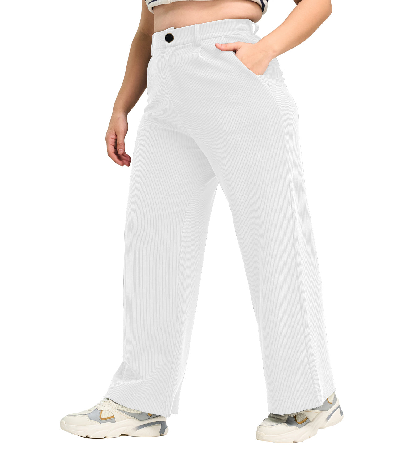 Modal Ribbed Formal Trousers - Marvel