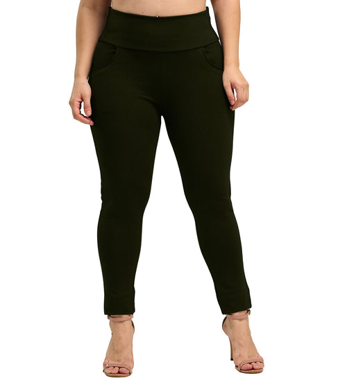 Olive Ponte Roma High-Rise Jeggings