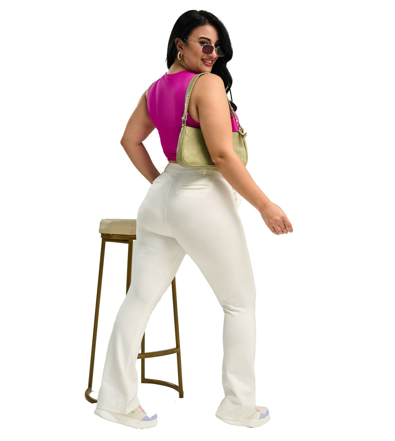 Off White Ponte Roma Straight Leg Trousers