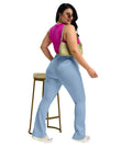 Sky Blue Ponte Roma Straight Leg Trousers