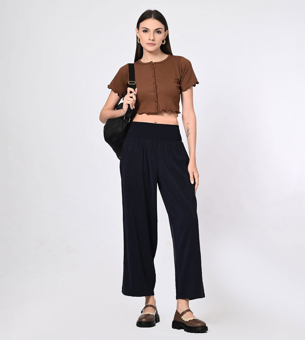 Rayon High Waisted Bell Bottom Trousers - Marvel