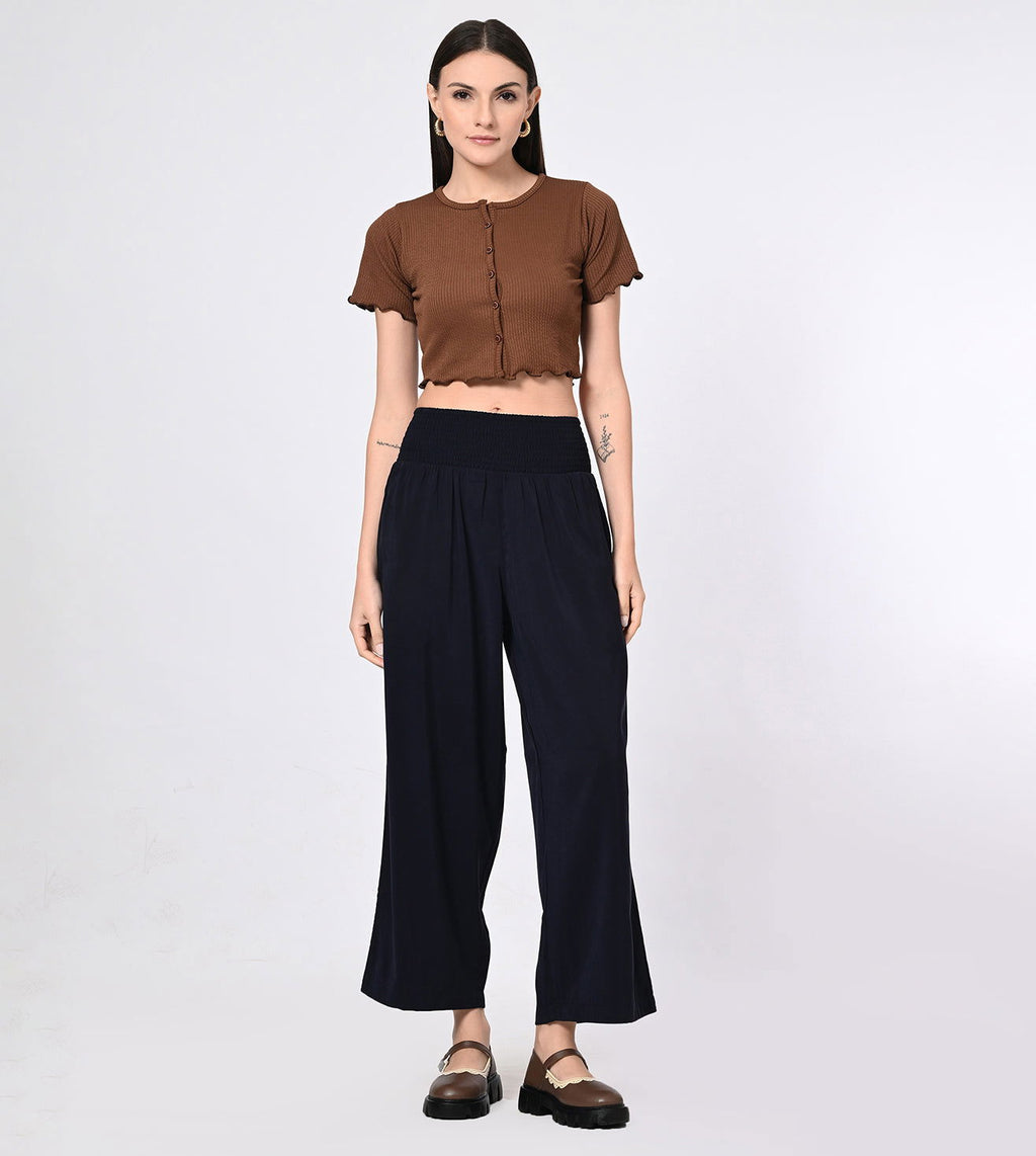 Rayon High Waisted Bell Bottom Trousers - Marvel