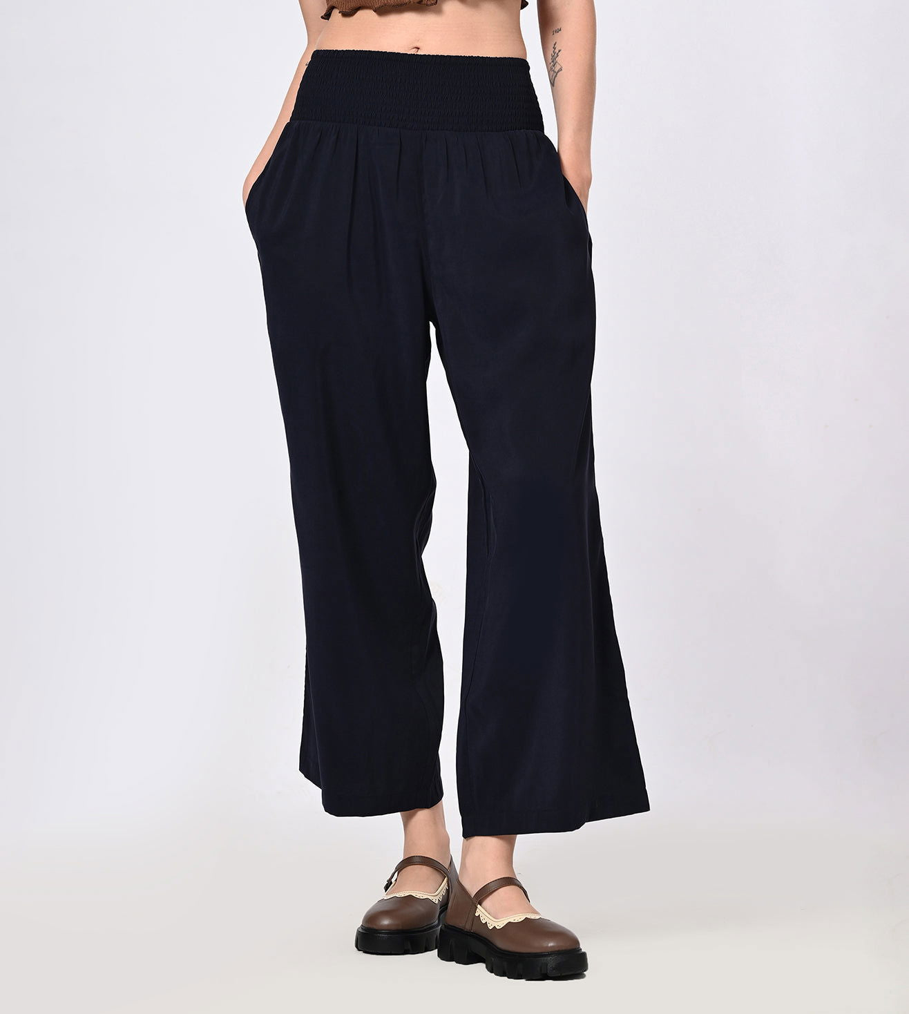 Rayon High Waisted Bell Bottom Trousers - Marvel