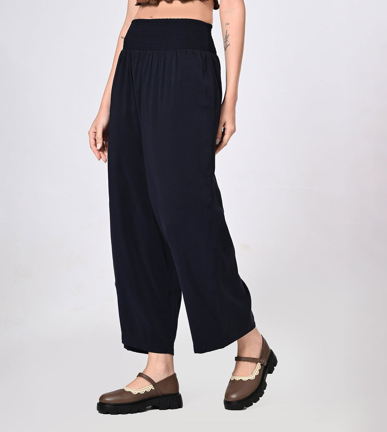 Rayon High Waisted Bell Bottom Trousers - Marvel