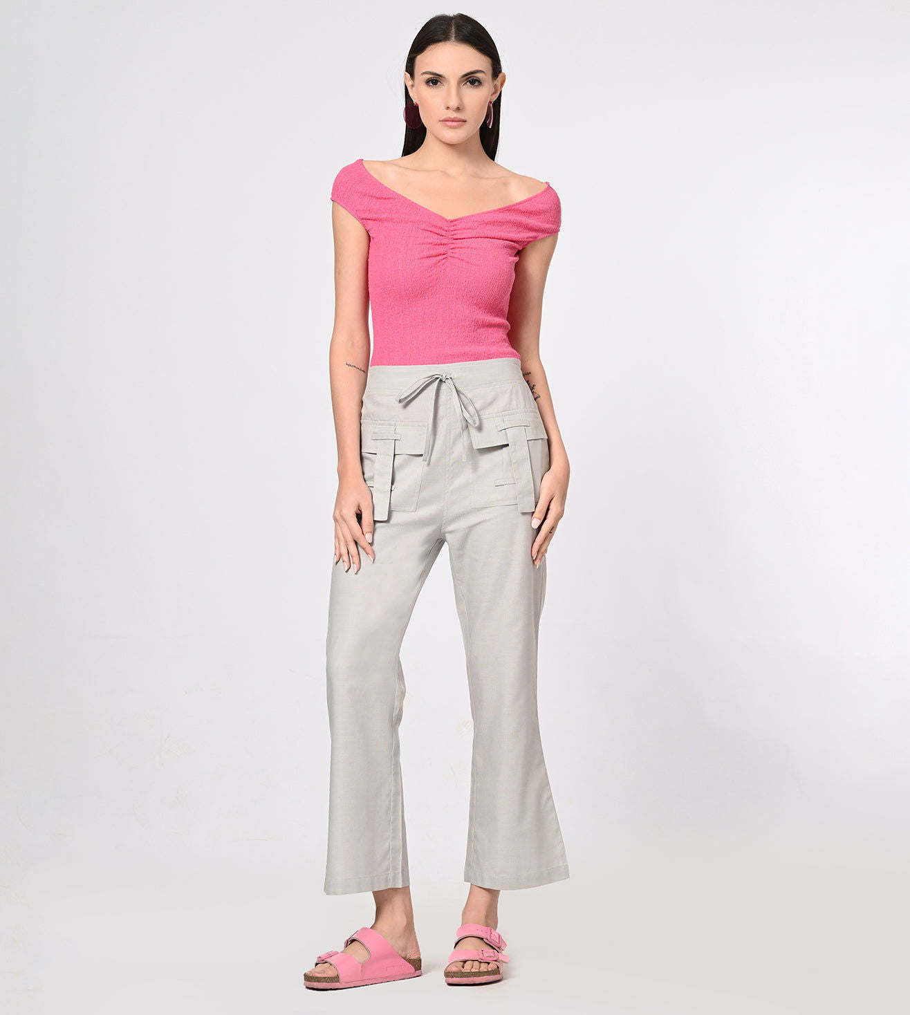 Rayon High Waisted Casual Pants - Marvel