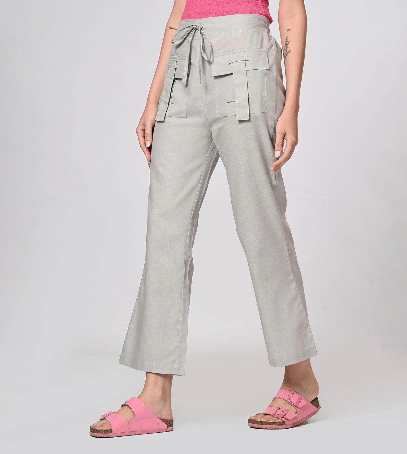 Rayon High Waisted Casual Pants - Marvel