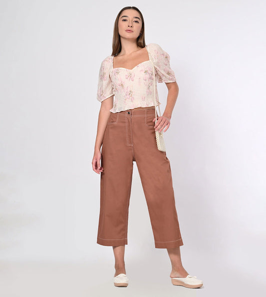 Rayon Wide Leg Culottes - Marvel